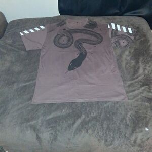 Brown T-Shirt with Snake Design